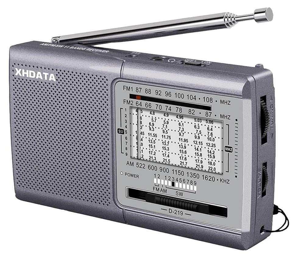 XHDATA Draagbare AM/FM/SW-radio - Grijs