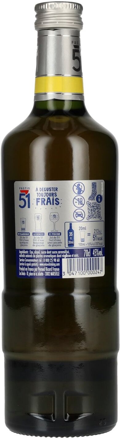 Pastis 51 Pastis de Marseille 45% Vol. 0,7l