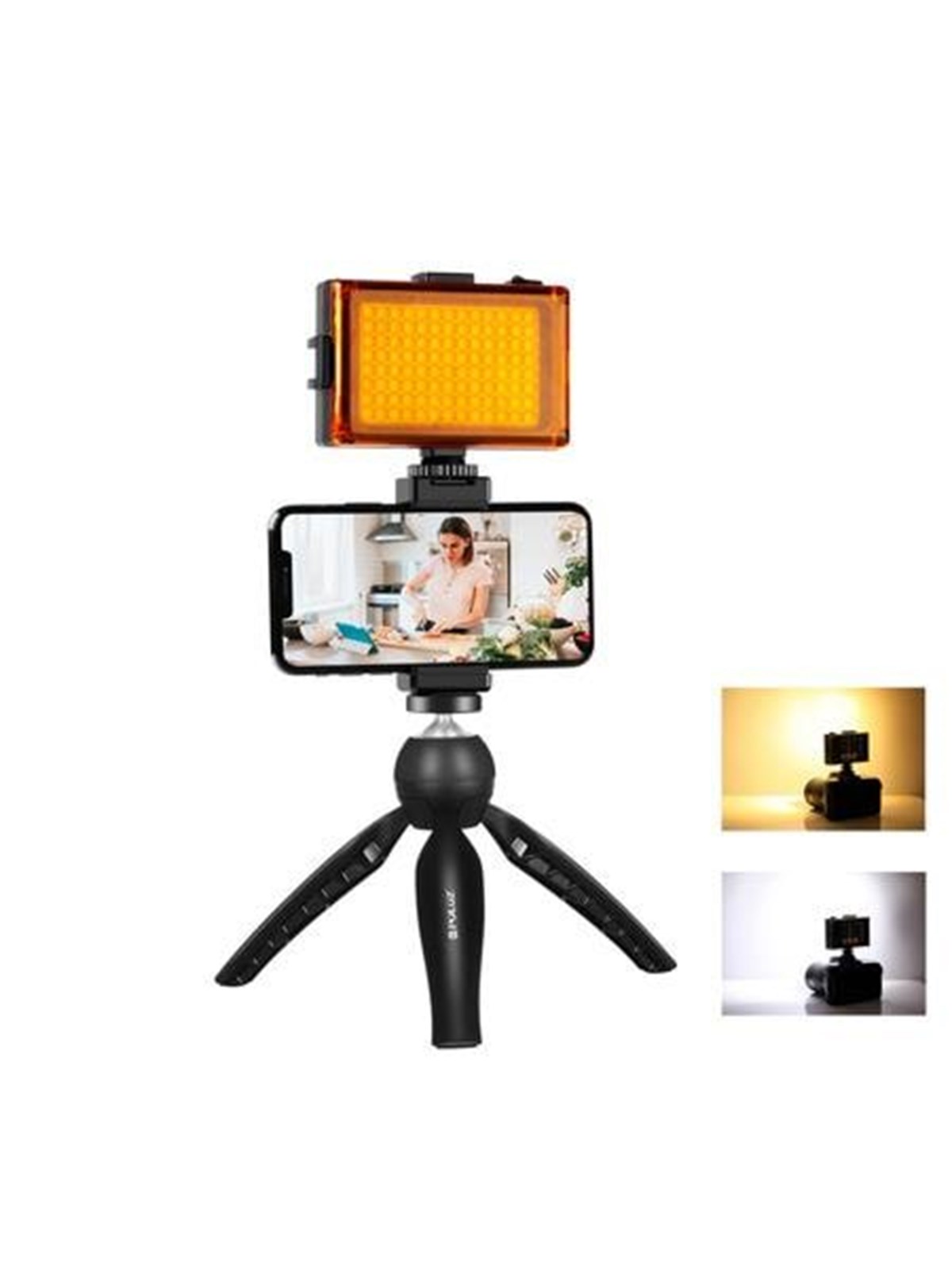 Puluz Live broadcast kit tripod mount + LED lamp + phone clamp