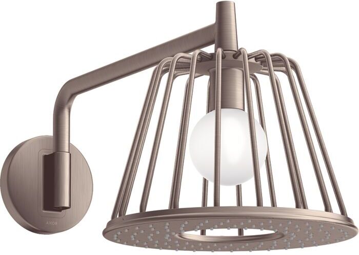 Hansgrohe Axor LampShower Kopfbrause 26031820 mit Brausearm, Wandmontage, brushed nickel