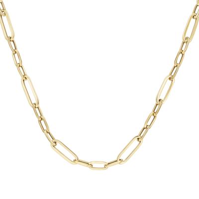 Silberkette "Gliederkette 3/1, Silber 925", gold, GIORGIO MARTELLO MILANO, Halsketten, Damen, 45cm, Silberkette