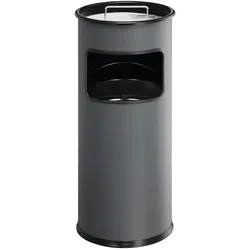 DURABLE Papierkorb Metall 17L rund mit Ascher