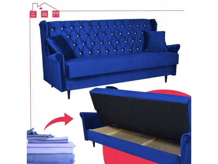 Family Meble Sofa Family Meble Schlafsofa Gaja Royal 22 in Blau 212x95x93 cm, 1 Teile
