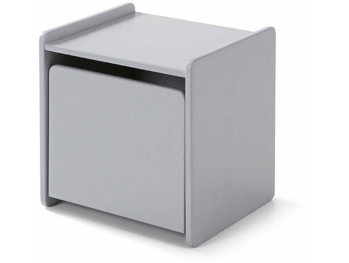 Nachtkonsole VIPACK Kiddy, mit 1 Drehtür, dahinter ein großes Fach , grau (hellgrau), B:40cm H:40cm T:36cm, MDF, Sideboards, Nachtkonsole, standfest gebaut, sie kann rechts oder links angestellt werden