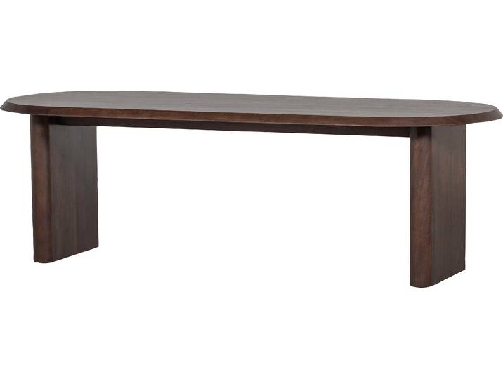 Esstisch WOOOD Ellips , braun, B:240cm H:75cm T:90cm, Tische, Esstisch, abgeflachter Kante, aus Mangoholz, Breite 240 cm