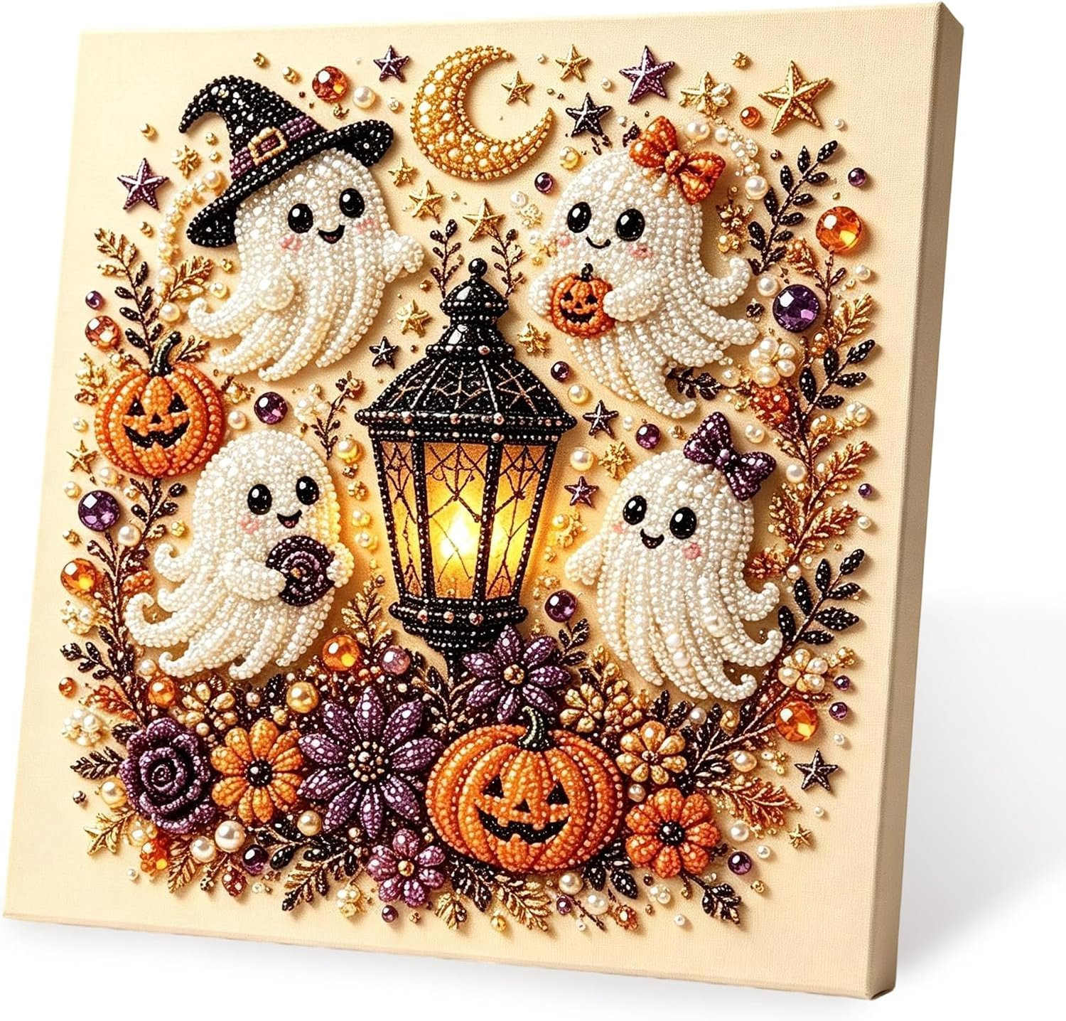 Vemera Diamantschilderij DIY-Kit Parel Wanddecoratie voor Kerst en Halloween