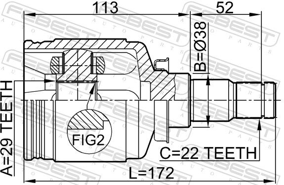 Febest Gelenksatz, Antriebswelle 1111-J200 Vorderachse Für Gm