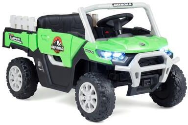 Costway 24V Ride On Dump Truck Car Off-Road with Remote Control and Music-Green