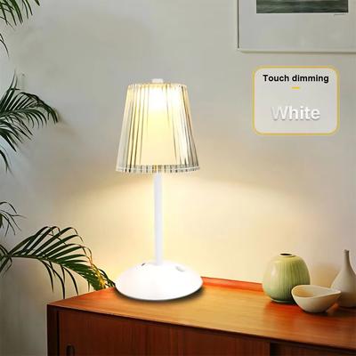 Inspired Finds Rechargeable Alloy Touch Sensor LED Table Lamp With Adjustable Lighting white