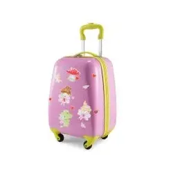 For Kids - Kindergepäck + reflektierende Aufkleber Feen, Kinderkoffer, Hartschalenkoffer für Kinder, Handgepäck, 24 Liter, Pink