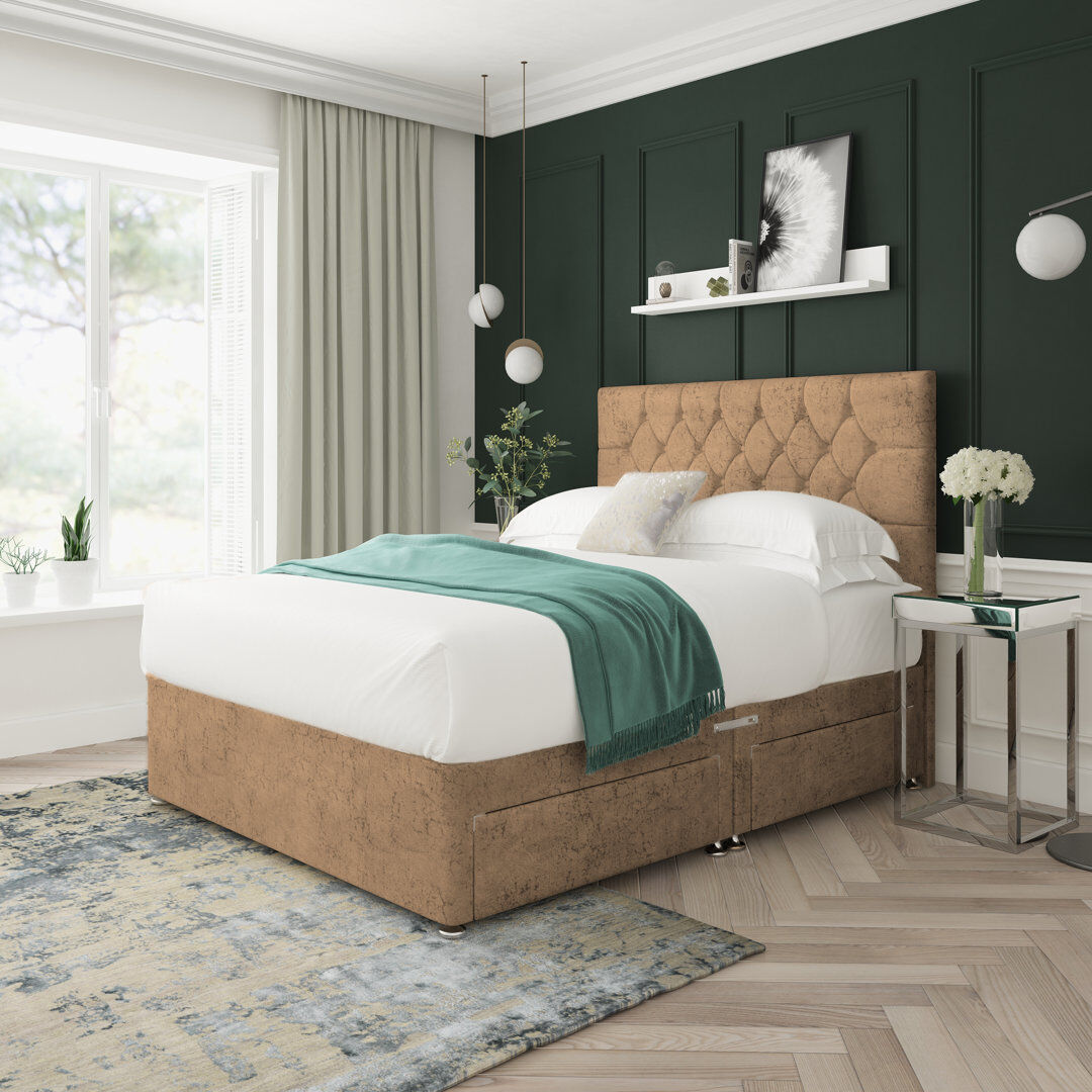 17 Stories Upholstered Bed Stone Double (4'6)