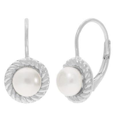 Paar Ohrhänger FIRETTI "Schmuck Geschenk Silber 925 Ohrschmuck Ohrringe Kreis rund", silber (silberfarben, weiß, weiß), Ohrringe, Damen, Perlen Silber 925 (Sterlingsilber), Perlen, Silber 925 (Sterlingsilber), mit Süßwasserzuchtperle