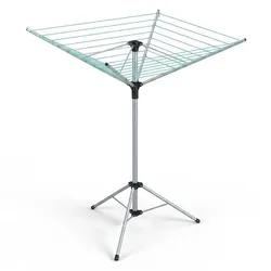 Relaxdays Wäschespinne mit Standfuß Schwarz,Silber,Türkis