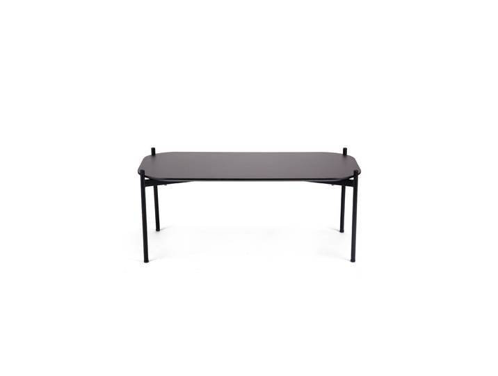 Table basse Meet 100 x 50 cm - Noir pieds acier Noir