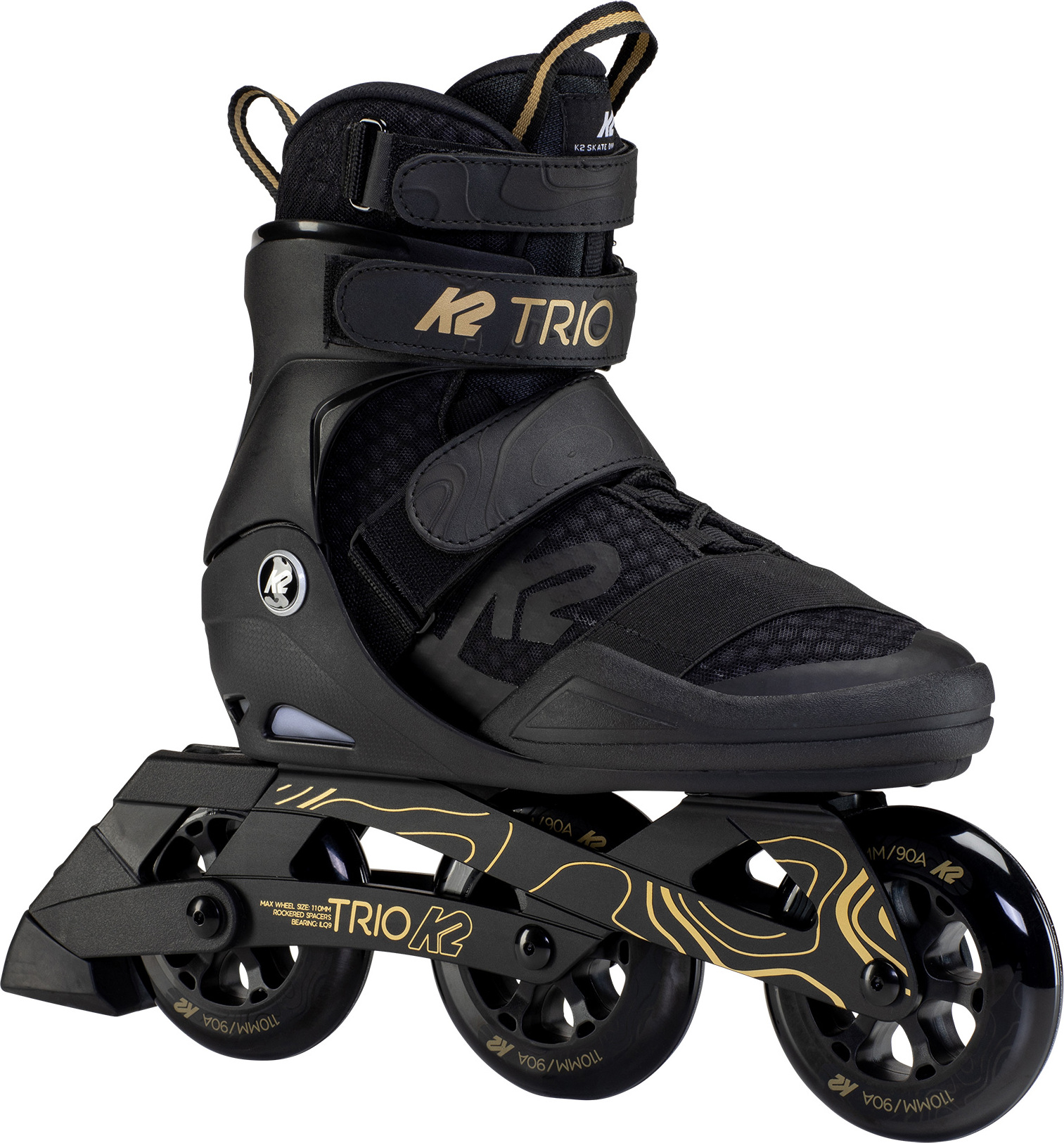 K2 Skates TRIO 110 Inline Skates Unisex schwarz - gold Größe EU: 47