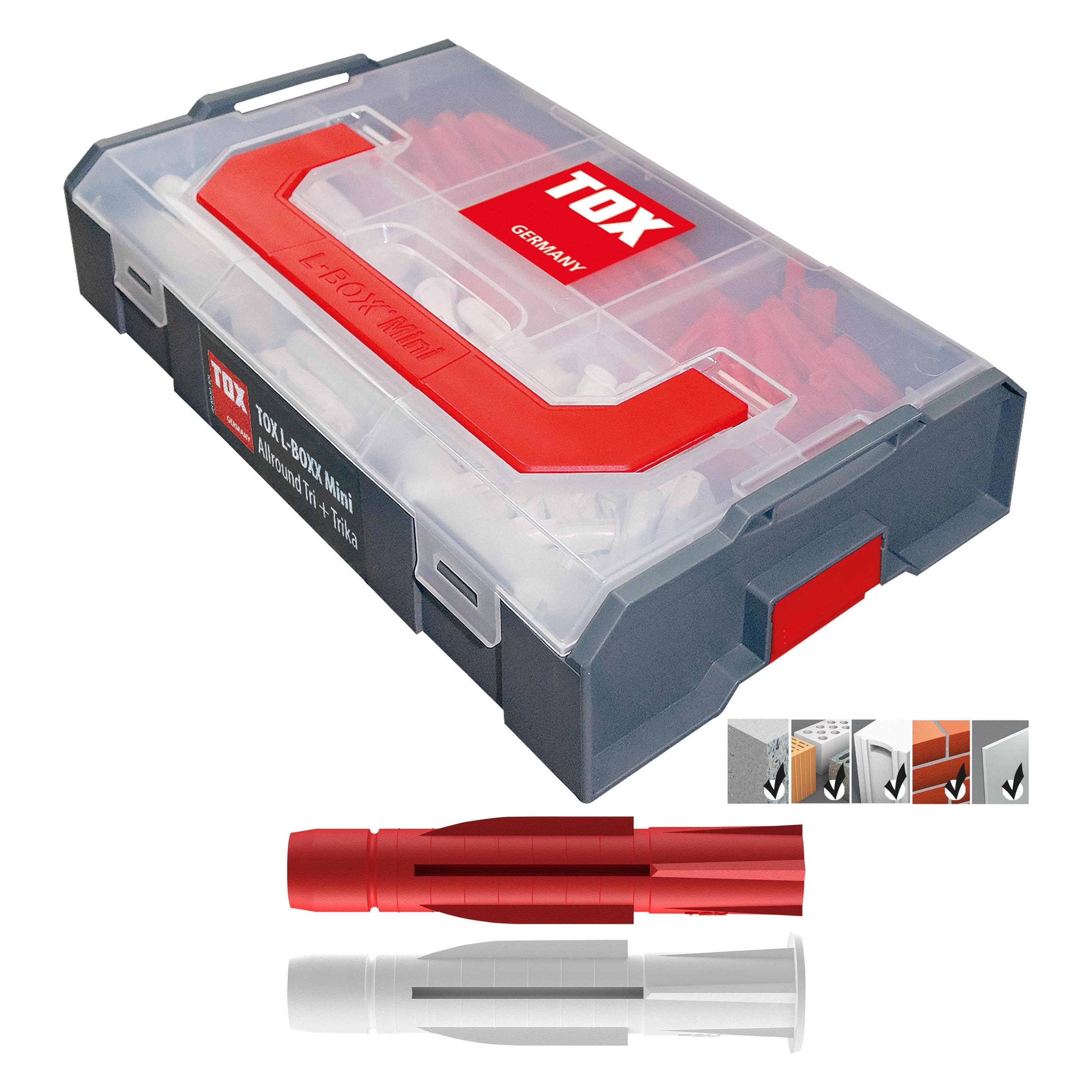 Tox Dübel Sortiment L-Boxx Mini Allround Tri+Trika, 200 Stück (200 Stk.) (094900301)