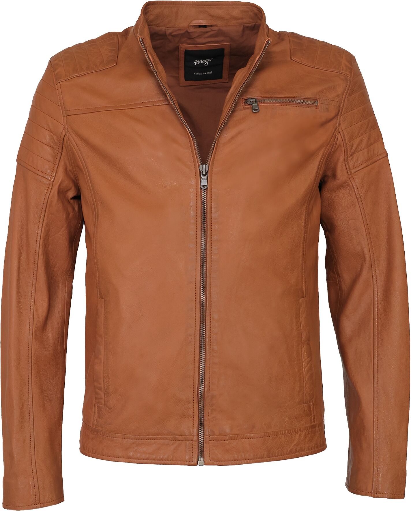 Lederjacke MAZE "Lederjacke Rocha", Herren, Gr. M, braun (brandy), Obermaterial: 100% Lammleder LEL. Futter: 100% Baumwolle CO., Jacken Lederjacke