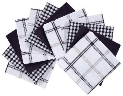Coordinating Flat Waffle Weave Dish Cloths, Set Of 12 Dish Cloth by T-fal in Neutral