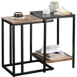 COUCHTISCH 2er Set Schwarz