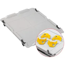 PROREGAL 10x Auflagedeckel Set Eurobox NextGen mit 4 gelben Schiebeschnappverschlüssen | BxT 30x40 | Eurobehälter
