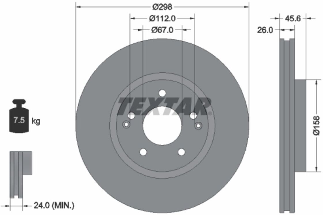 Disque de frein TEXTAR 92322903, 1 pièce