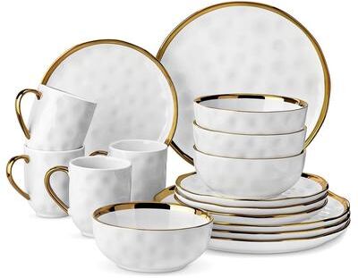 LOVECASA Gold Aura Glossy Porcelain Dinnerware Set