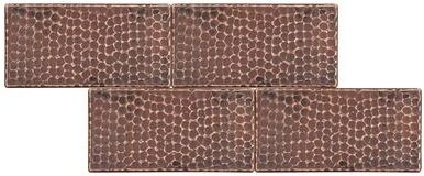 Premier Copper Products "3"" x 6"" Hammered Copper Tile - Quantity 4 (T36DBH_PKG4)"