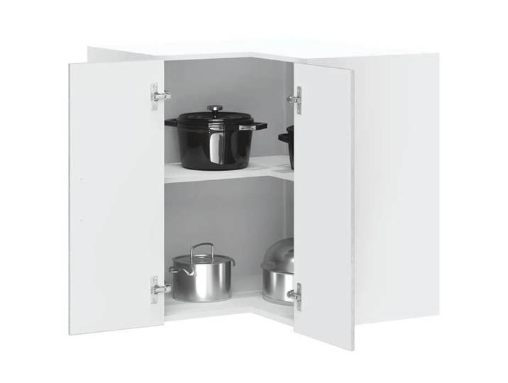 SALE 2025 Vitrine cuisine suspendue - Armoire murale d'angle de cuisine Kalmar - Gris béton - 21 4 Kg 5687