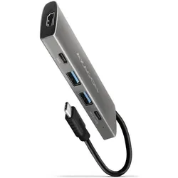 Axagon HMC-5G21 USB-C 10 Gbit / s Speedster 5in1 Hub (USB-C), Dockingstation + USB Hub, Grau