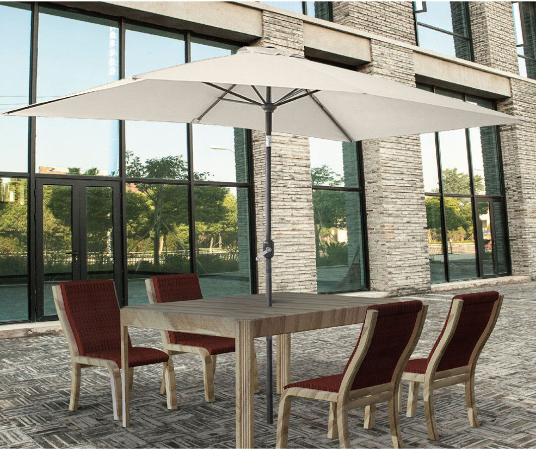 Freeport Park Pittman 3m x 2 m Rectangular Traditional Parasol Cream 300cm W X 200cm D