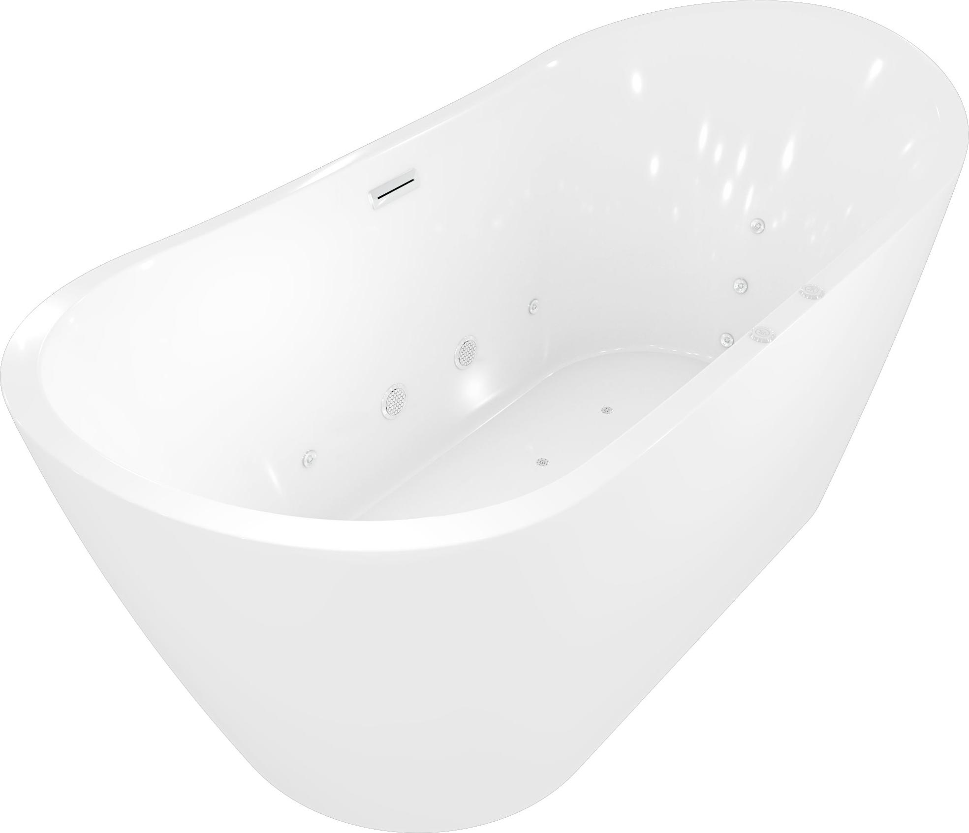freistehende Badewanne Wanne F23 180x92cm Whirlpool Luft & Wasser