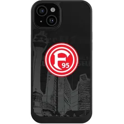 Nivocase Hülle für Apple iPhone 15 Plus Handyhülle NIVOcore Case Schwarz Fortuna Düsseldorf Logo (Apple iPhone 15 Plus), Smartphone Hülle, Schwarz