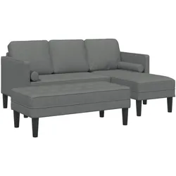 vidaXL Sofa Set mit Kissen 2 pcs Dunkelgrau Polyester