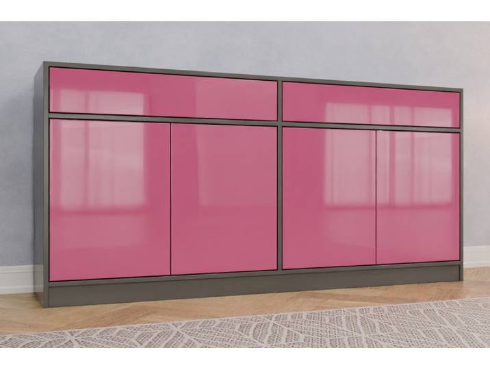 Büro Sideboard nach Maß - RAL 4003 Erikaviolett - 95x200x42cm - Individuell konfigurieren