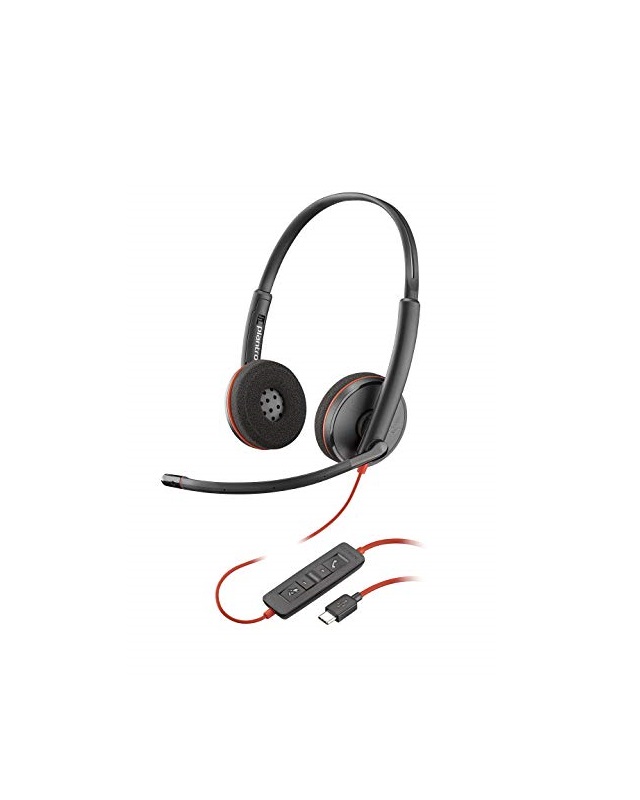 Poly Plantronics Headset Blackwire C3220 binaural USB-C Schwarz On-Ear kabelgebunden Geräuschisolierung (209749-104)