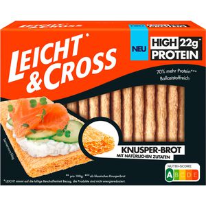 Leicht&Cross Knusperbrot High Protein, aus Weizen, laktosefrei & vegan, 125 g