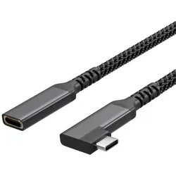 S/CONN maximum connectivity Flexline-USB-C Verlängerungskabel, USB C Stecker auf USB-C Buchse, 3.2, 90°, PD, Textil, 1,5m