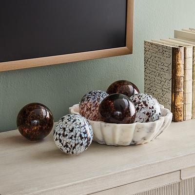 Set of 3 Tortoise Glass Spheres - Tortoise - Ballard Designs