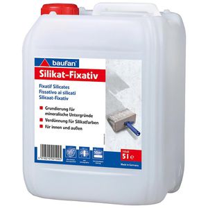Baufan Tiefengrund Silikat-Fixativ, Silikathaftgrund, 5 Liter, für innen und außen, Reichweite ca. 50 m², lösemittelfrei