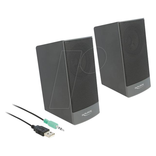 Delock USB Stereo 2.0 Lautsprecher mit 3,5 mm Klinke und USB Strom (27001)