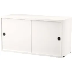 String System Hängeschrank mit Schiebetüren Weiß 78/42/30