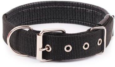 PetsAreLife Solid Dog Collars, Durable Nylon Dog Collar For Dogs, Fits Teddy, Keji, Pitbull, Bulldog, Beagle black xxl
