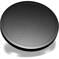 CombiCraft Kunststoff Wertmarken in Schwarz 29mm Durchmesser mit Bier- und Weinglas Relief - 250 Stück Verpackung