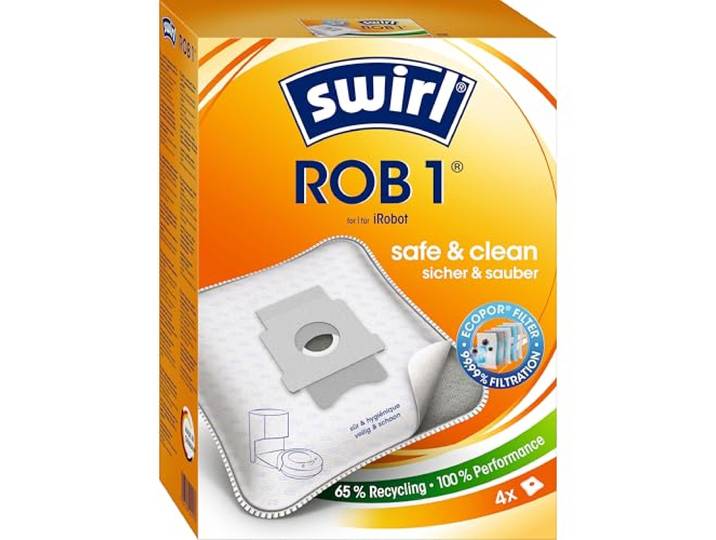 Swirl ROB 1 EcoPor Stofzuigerzak voor afzuigstation iRobot, 4 zakken