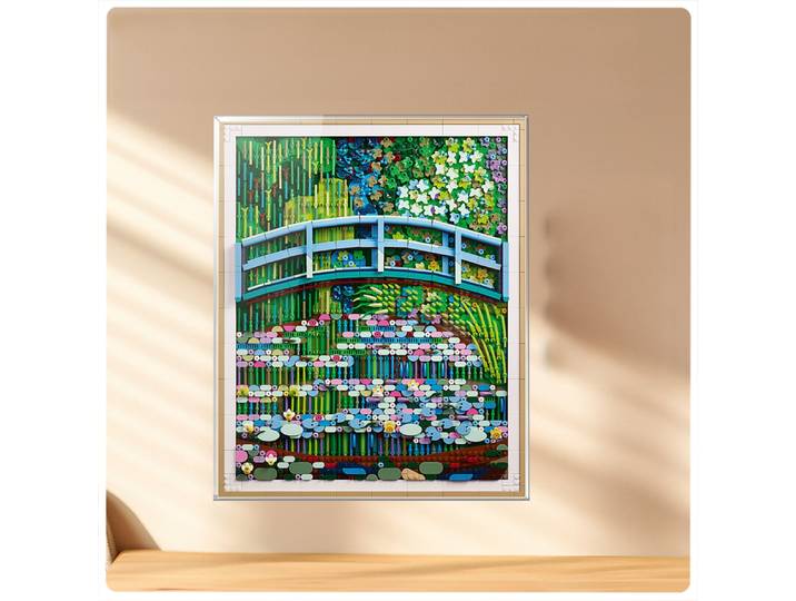 Cadre de présentation en acrylique intégré pour le modèle Lego 31220 Monet Water Lilies Pond Bridge (ensembles Lego non inclus)