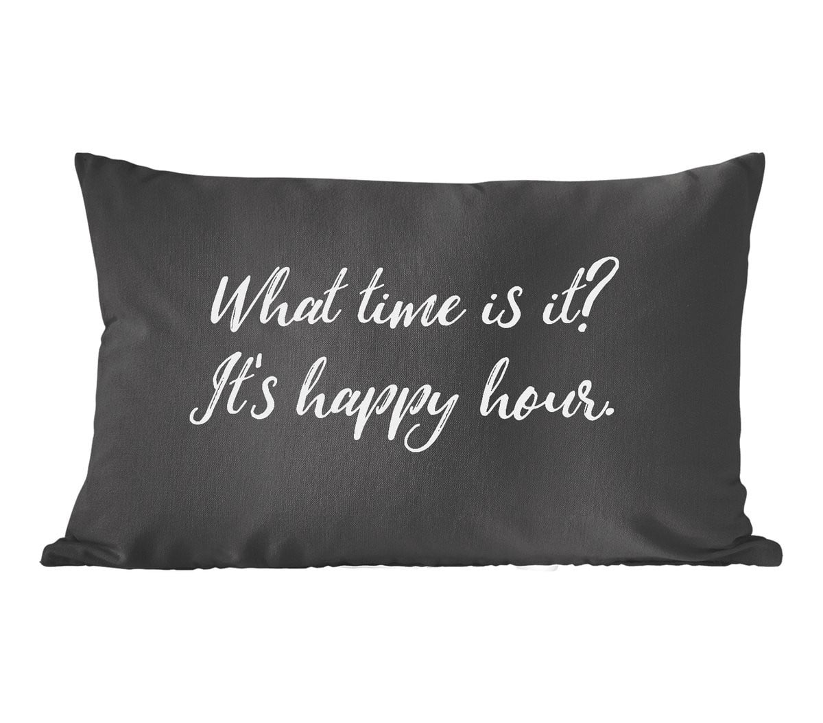 PillowMonkey Sierkussen Quotes What time is it? It's happy hour - 50 x 30 cm
