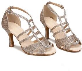 LightInthebox Women's White Latin Dance Heels - Strappy Ballroom Shoes for Salsa, Cha-Cha Rumba Practice