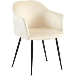 CLP Esszimmerstuhl Jaysie Samt   Farbe: creme