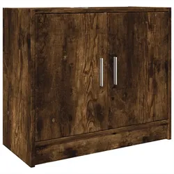 Helloshop26 - Modernes Waschbeckenunterschrank mit Stauraum 63 x 29 x 55 cm matte Oberfläche aus Holzwerkstoff rauch Eiche
