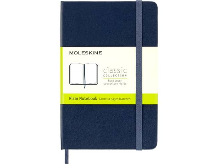 Carnet classique - Format de poche - Pages blanches - Couverture rigide saphir